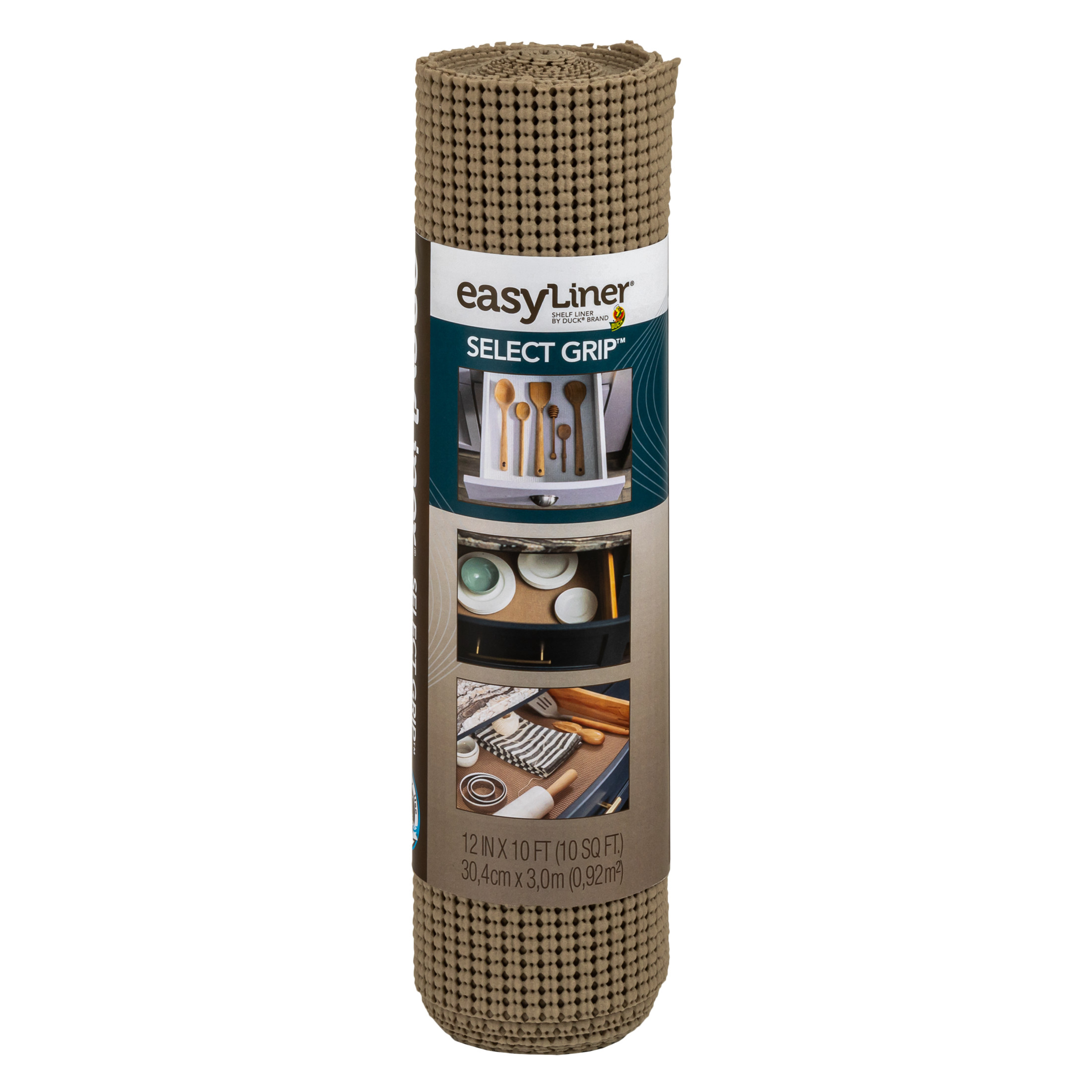 EasyLiner Select Grip Shelf Liner, Taupe, 12 in. x 10 ft. Roll - image 4 of 11