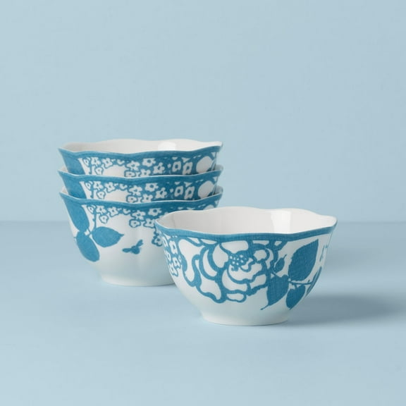 Lenox Butterfly Meadow Cottage Rice Bowl, Set Of 4, Cornflower