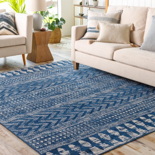 Mark&Day Area Rugs, 9x12 Shepshed Global Indoor / Outdoor Denim Area