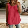 thumbnail image 2 of fheaev Tank Tops for Women Crew Neck Sleeveless Loose Fit Flowy Trendy Summer Outfits Red XL, 2 of 7