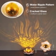 thumbnail image 3 of KOMI Garden Solar Lights Outdoor(2Pack) , Amber Crackle Globe Glass Lotus Decoration , Waterproof Orange Metal LED Flower Lights for Patio,Lawn,Walkway,Tabletop,Ground, Garden Gifts for Women, 3 of 7