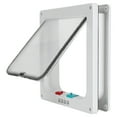 thumbnail image 3 of Puerta abatible de seguridad con cerradura para gatos, puerta abatible de plástico para mascotas pequeñas, suministros para mascotas para el hogar, blanco M, 3 of 14