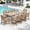 Light Brown, variant on SUMMIT LIVING 7-Piece Acacia Wood Outdoor Patio Dining Set for 6, Wood Table & 6 Rattan Chairs, Weather-Resistant, Brown, Backyard