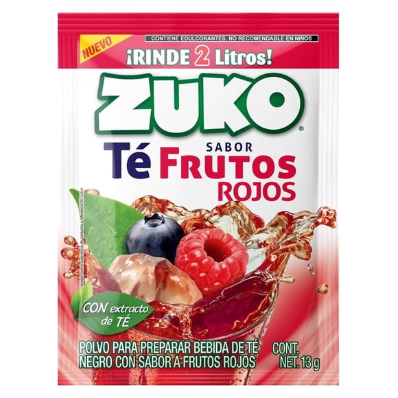 Polvo para preparar bebida Zuko sabor té frutos rojos 13 g