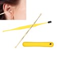 thumbnail image 1 of 2pcs Soft Brush Ear Cleaner Tools Metal Earwax Removal Set, Massage Head, Convenient and Comfortable, Durable and Rust Resistant, with Storage Bag, 1 of 7