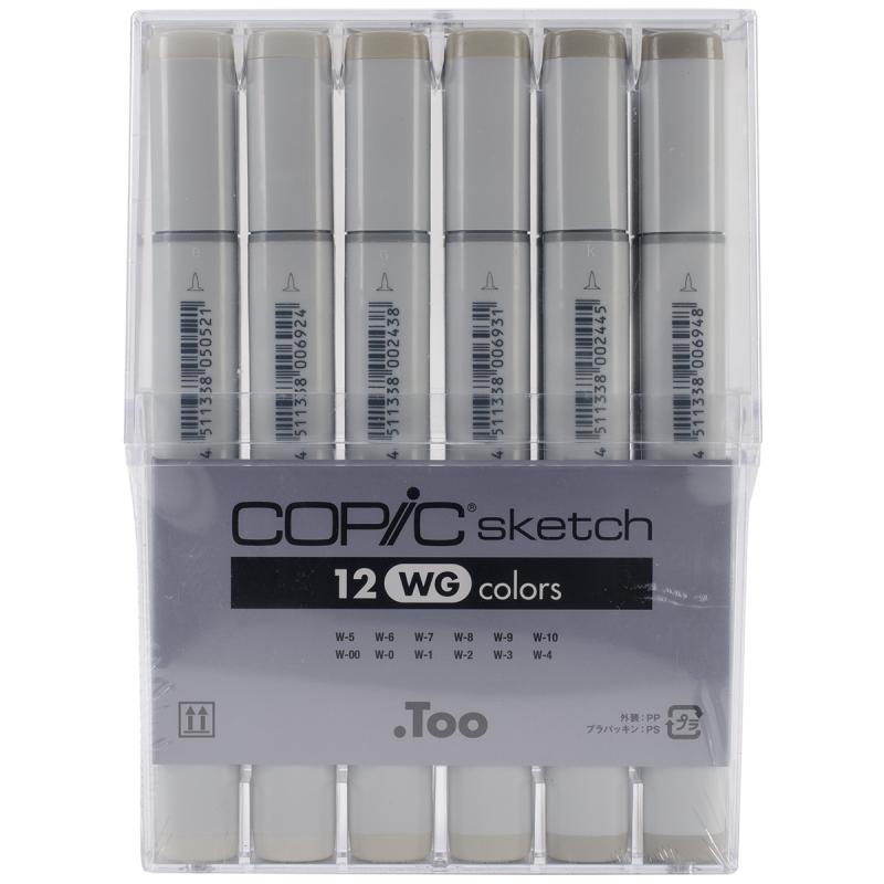 Copic Sketch Gray Marker 12pc SetWarm Gray