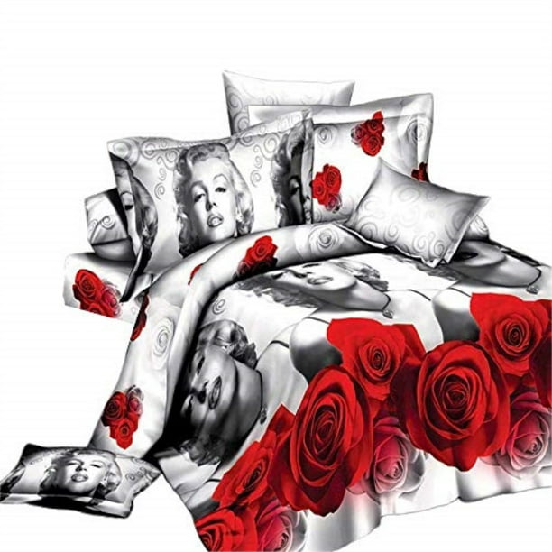 Wuy Fashion 3d Marilyn Monroe Bedding Sets Queen Bed Sheet Pillow