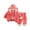 Pink, variant on Toddler Fleece Lined Three Piece Outfit Set with Hooded Jacket Long Sleeve Shirt and Elastic Waist Pants for Kids