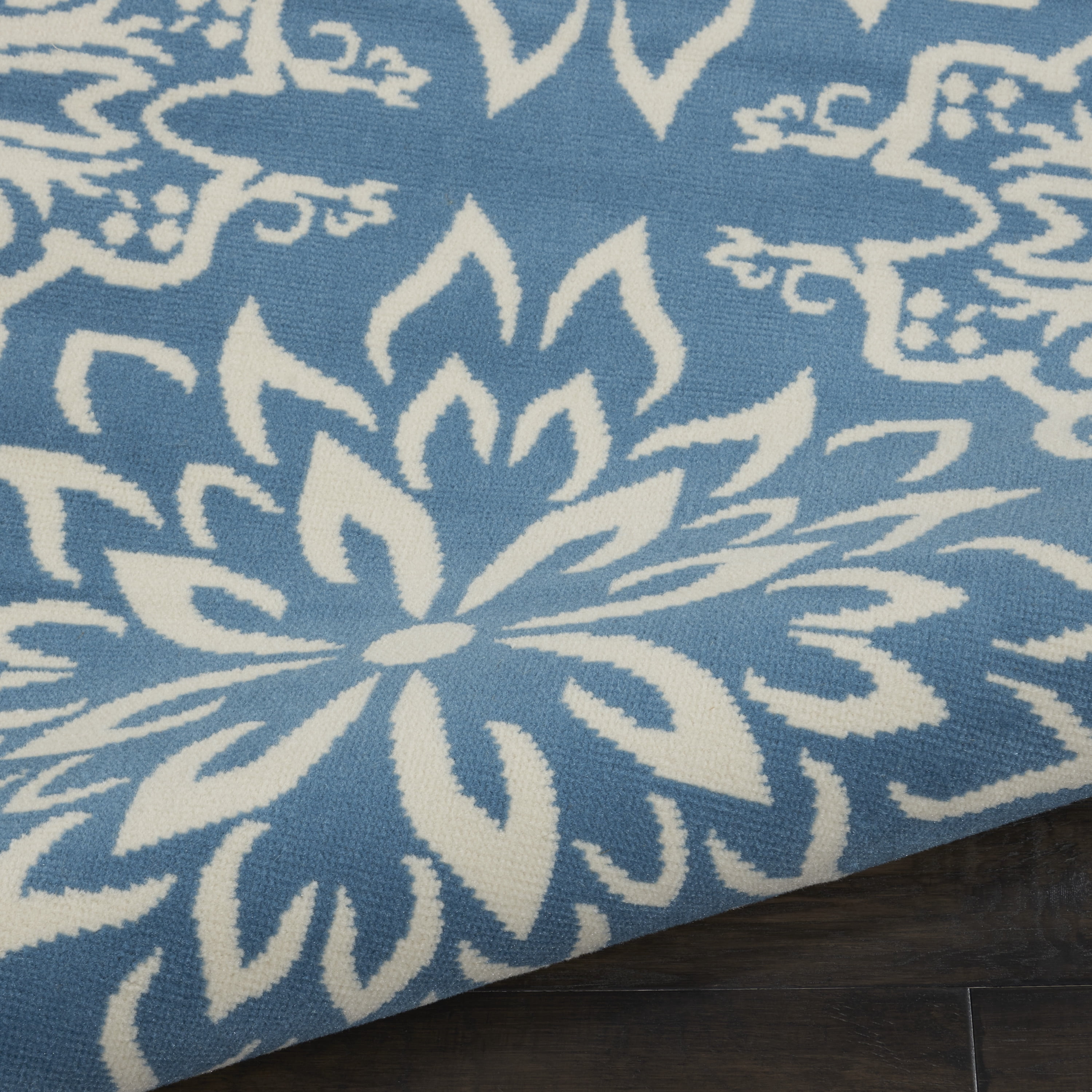 Walmart Bliss Modern Floral Ivory/Blue 7'10" x 9'10" Area Rug, (8' x 10')