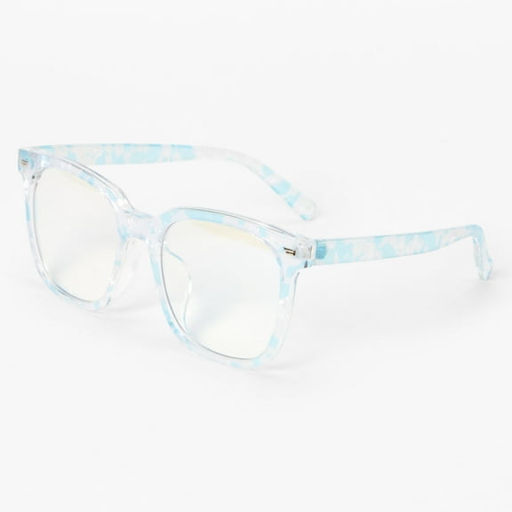 Claire's Pearlized Blue Retro Clear Lens Frames