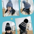 thumbnail image 4 of Windproof Thickened Autumn and Winter Pom Bobble Hat Cap Scarf Set Hat Bib Knit Hats Scarf BEIGE, 4 of 8