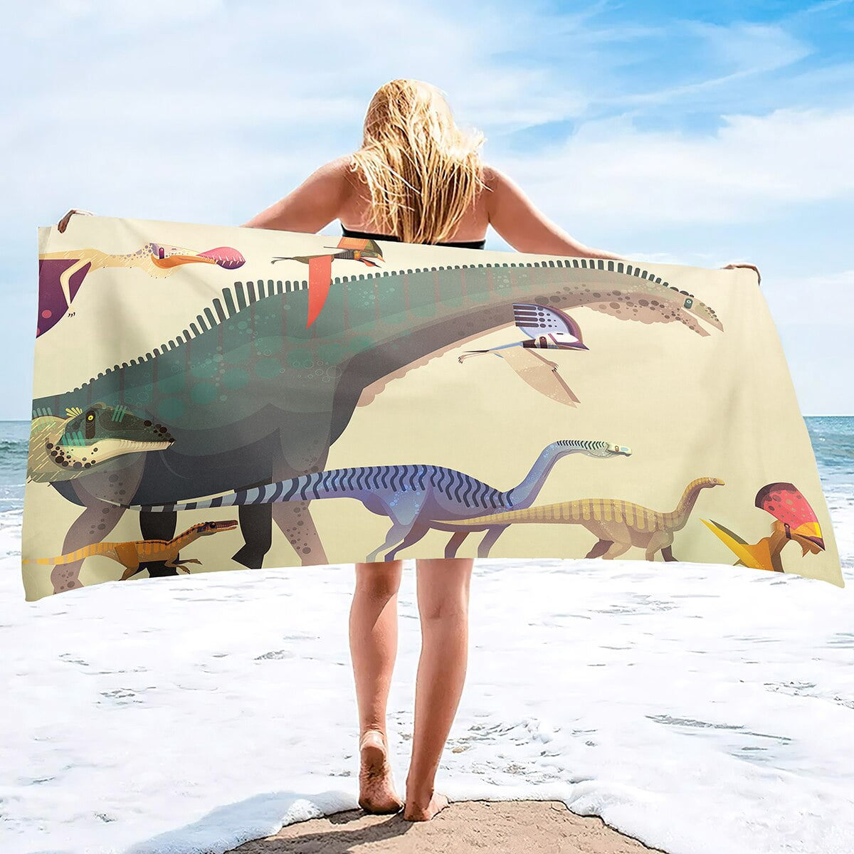 Dinosaur Beach Towel Camping Towels for Boys Kids Quick Dry Ultra