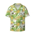 thumbnail image 5 of Picia Gnome and Pineapple Men's Linen Shirts Short Sleeve Cuban Beach Shirts Casual Shirts Button Down Shirt for Men Beach Summer Wedding Shirt-4X-Large, 5 of 7