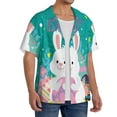 thumbnail image 2 of Fotbe Happy easter Print Short Sleeve Button Down Shirts for Men Casual Summer Beach Wrinkle Free Shirt-4X-Large, 2 of 5