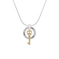 thumbnail image 2 of Delight Jewelry Goldtone Open Peace Heart Key Joy Ring Charm Necklace, 18", 2 of 4