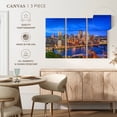 thumbnail image 4 of Elephant Stock Pittsburgh Blue Hour Wall Art - Horizontal Multi Panel Canvas - Living Room Wall Decor - City Multi Panel - Blue And Orange Decor - 23" x 14", 4 of 4