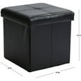 thumbnail image 5 of Simplify Faux Leather Folding Storage Ottoman Cube in Black, 5 of 10