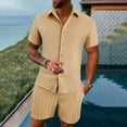 thumbnail image 4 of CHUOU Mens Spring And Summer Leisure Sports Comfortable Breathable Sweat Absorbing Short Sleeved Shorts Two Piece Set, 4 of 5