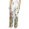 thumbnail image 3 of Disketp Herbs And Wildflowers Print Women'S Comfy Pajama Pants Casual Drawstring Palazzo Lounge Wide Leg Pants, 3 of 9