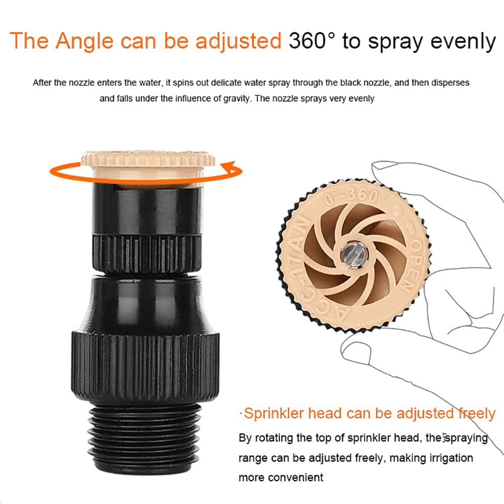360° Rotation Auto Irrigation System Garden Lawn Sprinkler Patio, 90°/180°/360°, Adjustable at Will for Outdoor Grass Garden Yard Lawns