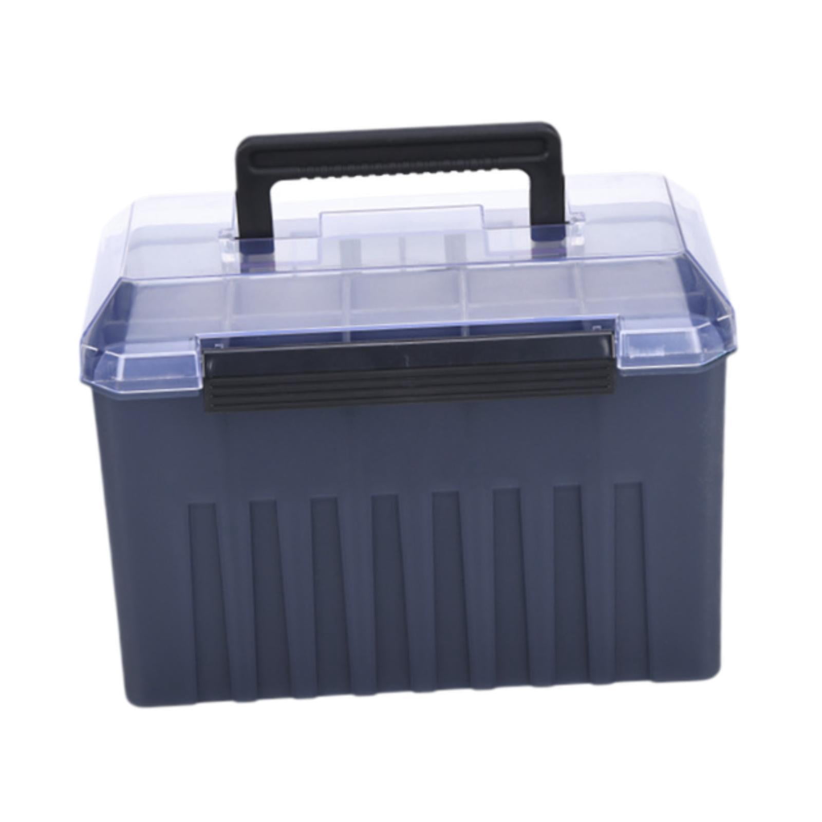 Wswqop Fishing Tackle Box Storage Case Fishing Accessories Portable Sturdy Multipurpose Style D