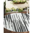 thumbnail image 2 of Unique Loom Outdoor Modern Collection Area Rug - Monochrome (12' Round Black and White), 2 of 11