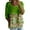 Green, variant on Gsakboxl Boho Tops for Women Women Plus Size Loose Fit Art Floral Print Round Neck 3/4 Half Sleeve Casual T Shirt Breathable Oversized Summer Blouse Clear L