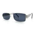 thumbnail image 4 of Mens Classy Narrow Rectangle Metal Rim Hustler Fashion Sunglasses Silver - Black, 4 of 8