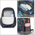 thumbnail image 4 of Mushroom and Glow Black Pattern 17" School Backpacks for Teens,Waterproof Oxford Fabric,S-Shape Padded Straps for School,Travel,Hiking,Camping, 4 of 6
