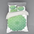 thumbnail image 2 of Ambesonne Mandala Bedding Set 3 Pcs, Ornate Floral Design, Twin XL, Apple Green and White, 2 of 3