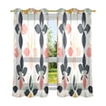 thumbnail image 6 of Yayeee Window Curtains Light Filtering 63"x52" Grommet Panel Pair Home Living Room Decor, Black Retro Flower, 6 of 7