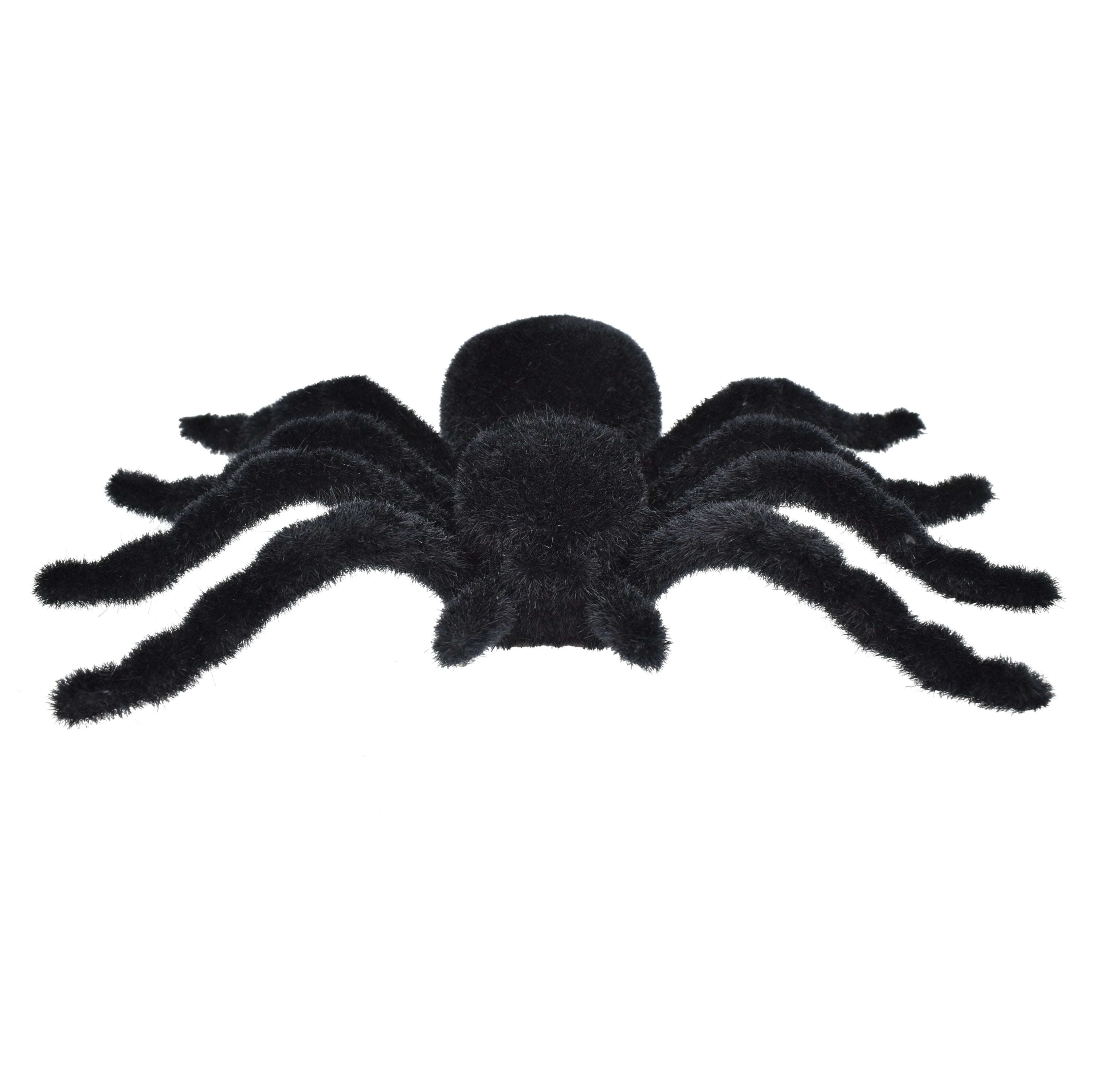 Flocked Spider Decoration, Black, 7", Halloween by Way To Celebrate