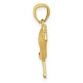 thumbnail image 2 of 14k Yellow Gold Solid Textured Finish Kangaroo Charm Pendant, 2 of 3