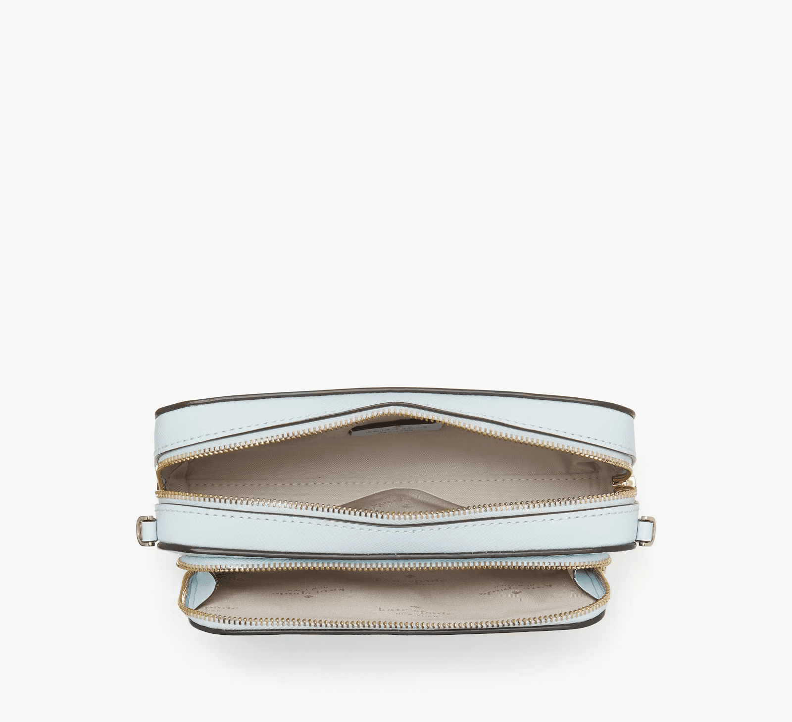 Kate Spade Staci Dual Zip Around Crossbody Leather Clutch Pouch Crisp Sky KG036