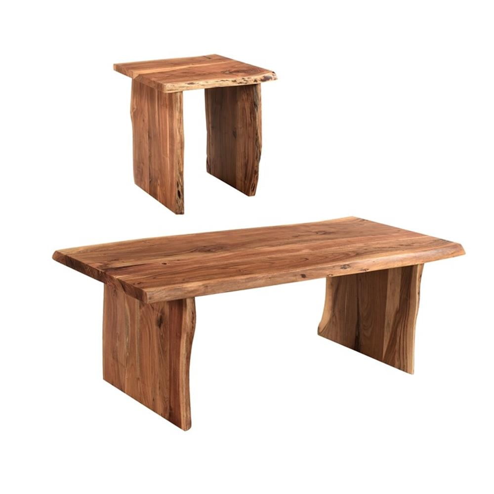 Pemberley Row Acacia Wood Brown Coffee Table Rectangular 51"W x 24"D Unassembled