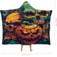 thumbnail image 2 of Halloween Wearable Blanket Cozy Hooded Blanket Pumpkin Throw Cloak Wrap for Men Women Gifts, 2 of 6