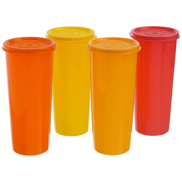 biologi Tilladelse Tilsyneladende Tupperware Plastic Jumbo Tumblers Set (470ml, 212, Assorted) - Set of 4 -  Walmart.com