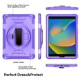 thumbnail image 5 of Decase Shockproof Case for iPad 9th/ 8th/ 7th Generation 10.2", Military Grade Protection Rotating Stand Hand Strap Shoulder Strap Kids Friendly Bumper Rugged Case for iPad 10.2 inch 2021-2019,Purple, 5 of 9