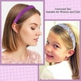 thumbnail image 6 of 7pcs Headbands for Women, Non Slip Wide Floral Padded Headband Cute Pearl Hairbands for Womens Gilrs Thin Thick Short Hair Fashion Accessories, Purple, 6 of 9