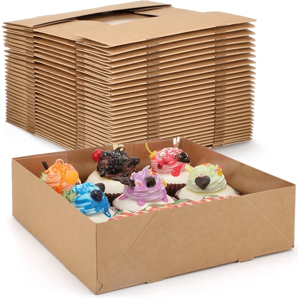 Bandejas de papel kraft Mimorou, 50 unidades, 20 x 20 x 6 cm