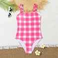 thumbnail image 2 of TOOYOU Girls One-Piece Swimsuit Summer Skintight Bodysuit Bikini New Swimwear 2 Piece Swimsuit Children'S Bikini Plaid Swimsuit Sweet Girl Swimsuits For Swimming Lessons Size 12-13 Years Pink, 2 of 6
