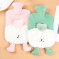 thumbnail image 2 of PVC Medium Water-filled Hot Water Bottle  Small Fresh Hand Warmer Cloth Cover  Cartoon Corgi Embroidered Hot Water Bottle Cloth Cover, 2 of 6