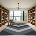 thumbnail image 2 of ODIKA 6'x9' Machine Washable Non-Slip Area Rug, Geometric Charcoal Gray High Traffic Rug, Gray, 1053891, 2 of 7