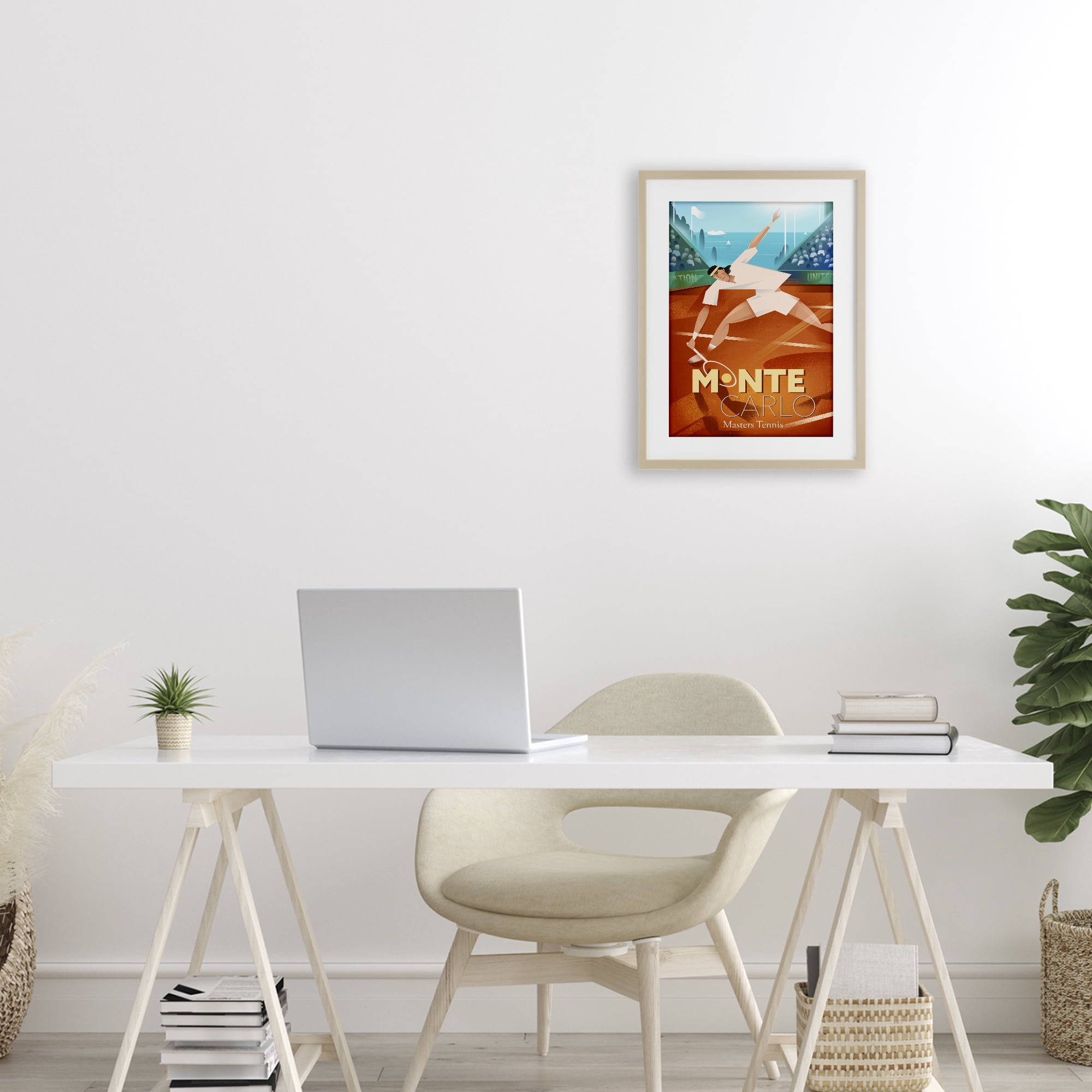 Stupell Industries Monte Carlo Masters Tennis Birch Framed Print Under Glass, design by Martin Wickstrom