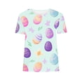thumbnail image 4 of Warop T-Shirt Décontracté pour Femme à Enfiler avec Imprimé de Pâques, Col Rond et Manches Courtes pour Usage Quotidien et Occasions des Fêtes, 4 of 5