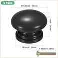 thumbnail image 3 of Uxcell 6-Pack Kicthen Cabinet Knobs, 1-3/8 In(35mm) Solid Wood Round Drawer Pull Handle, Drawer Knob Hardware [Black], 3 of 7
