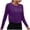 Purple, variant on longantii Workout Shirts Women Summer Long Sleeve Solid Color Yoga Dance Tops Open Back Athletic Clothes 2026 Khaki XL