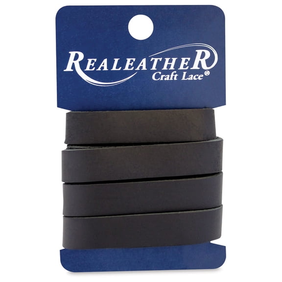 Realeather(R) Crafts Cowhide Leather Strip 1/2"X36"-Black