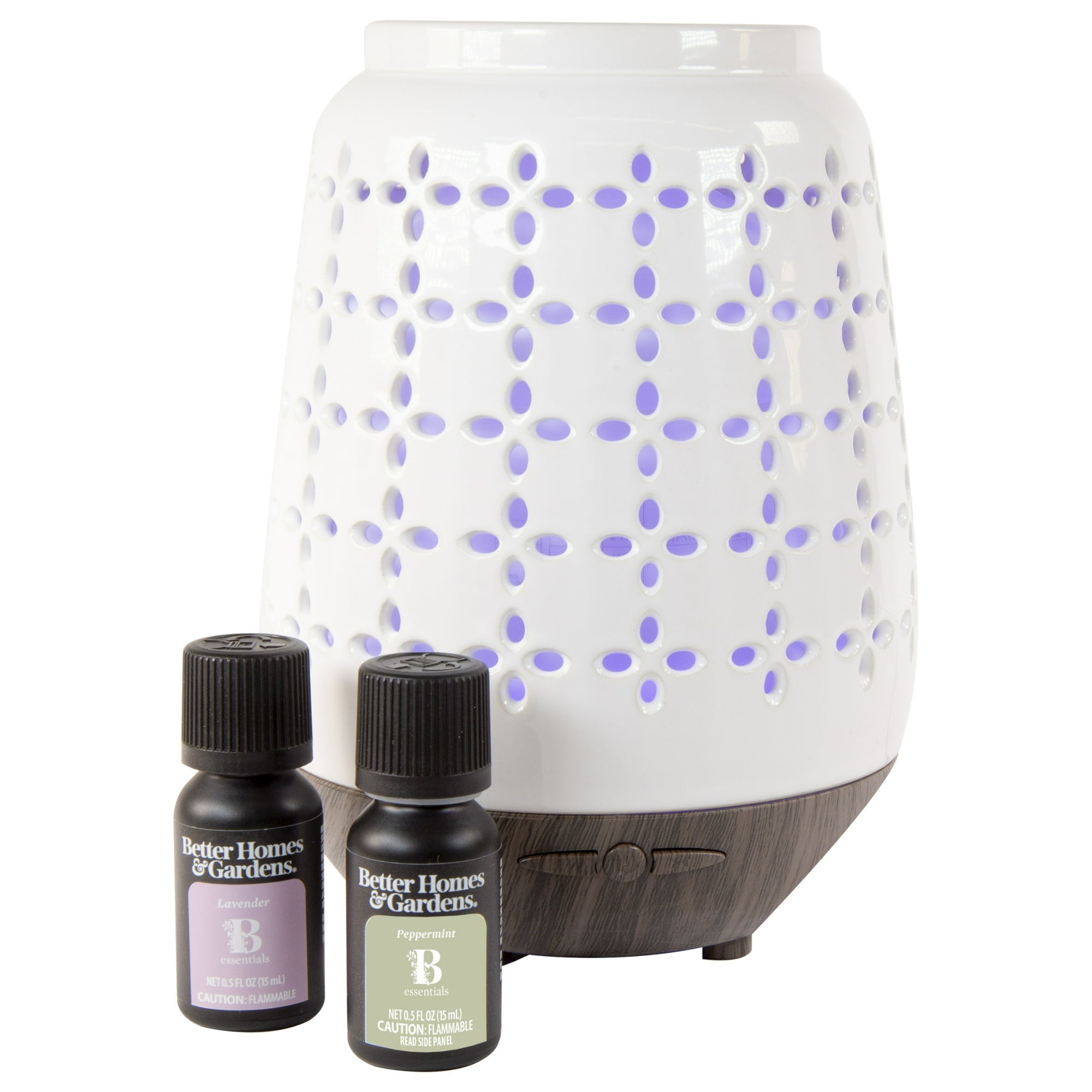 Better Homes & Gardens Cool Mist Ultrasonic Aroma Diffuser 3-Piece Set  Pierced Ceramic  250 mL