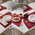 thumbnail image 3 of REGALWOVEN Rustic Placemats Set of 6 Polyester Placemats for Dining Table Decor Indoor Outdoor Washable Kitchen Table Mat Wipe Clean Burgundy 18*12in, 3 of 5